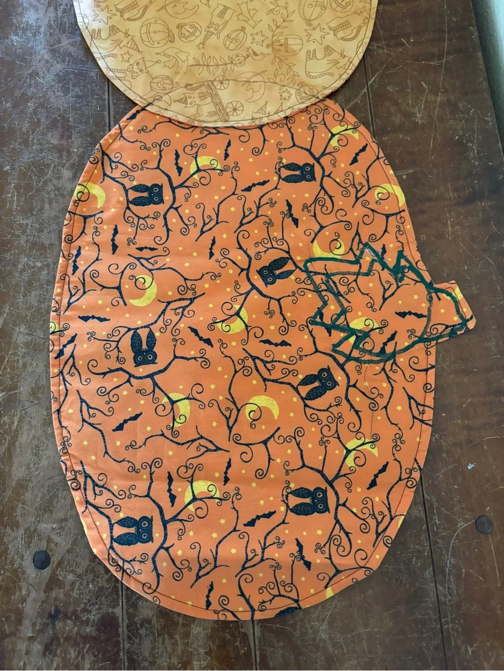 Crows Owls and Black cats Halloween Themed Fabric Table Runner